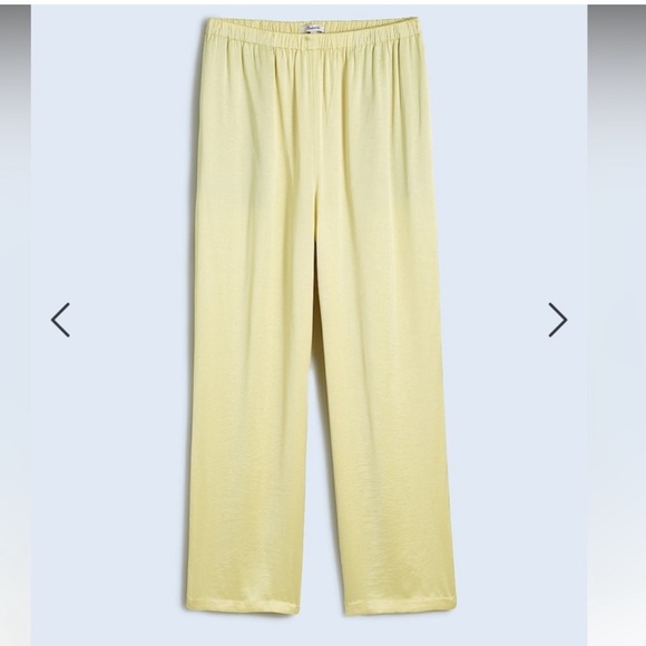 Madewell yellow satin pants NWT size large - Picture 5 of 9